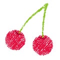 Cherry illustration / handwriting style Royalty Free Stock Photo